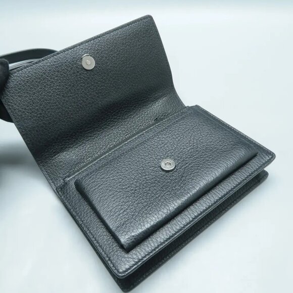 100% Authentic SAINT LAURENT Sunset Mini Black Leather Shoulder Bag 1294-101724 - Picture 8 of 12